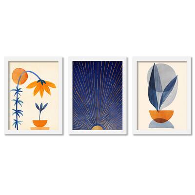 Abstract Twilight Modern Tropical Modern Tropical - 3 Piece Framed Gallery Art Set