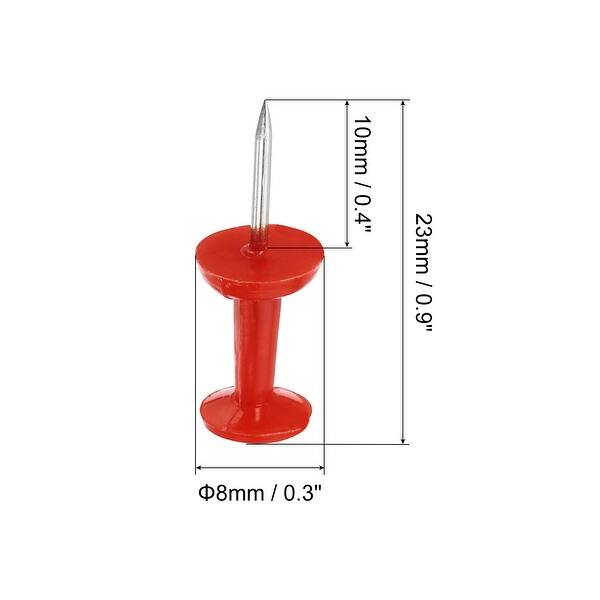 100-Pack Red Push Pins - Round Head Thumb Tacks For Cork Board, Map, Bulletin Board (9.5x20mm)