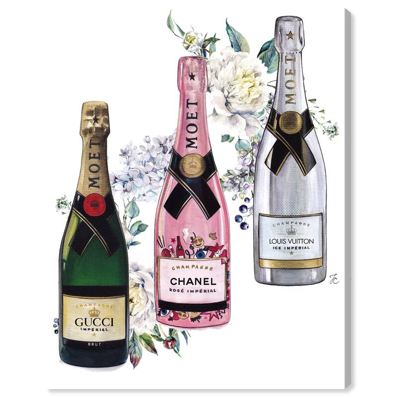 Doll Memories - Champagne Floral Canvas by Art Remedy, Gallery Wrapped - 16" x 24"