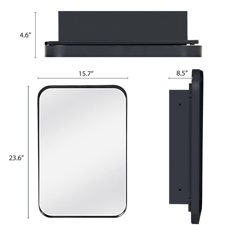 24"H x 16"W Recessed or Surface Mount Framed Medicine Cabinet