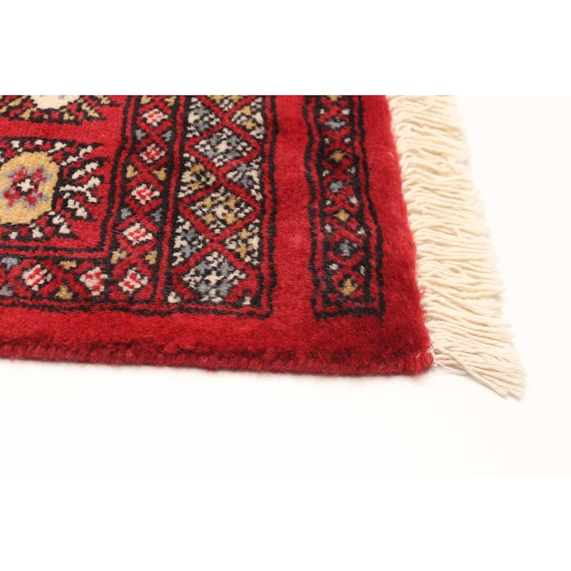 ECARPETGALLERY Hand-knotted Finest Peshawar Bokhara Red Wool Rug - 2'8 x 4'1