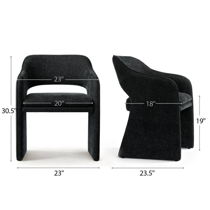 19" Seat Height Upholstered Fabric Dining Armchair (Set of 4)