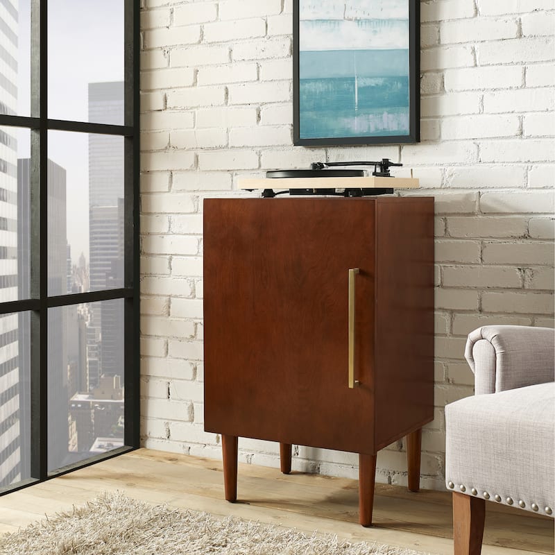 Crosley Everett Record Player Stand in Mahogany Finish