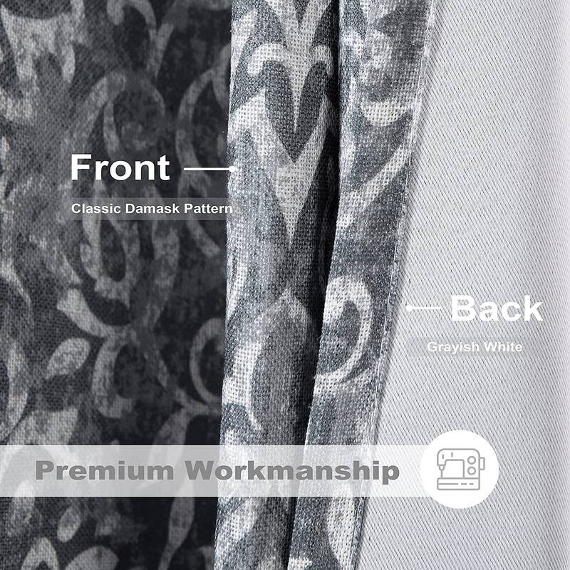 DriftAway Frances Linen Blend Damask Printed Blackout Curtain