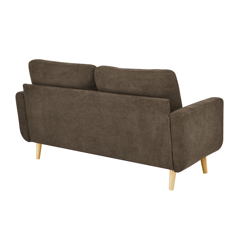 67.7" Mid-Century Tufted Loveseat with Wood Legs - 29.5" D x 67.7" W x 34.6" H