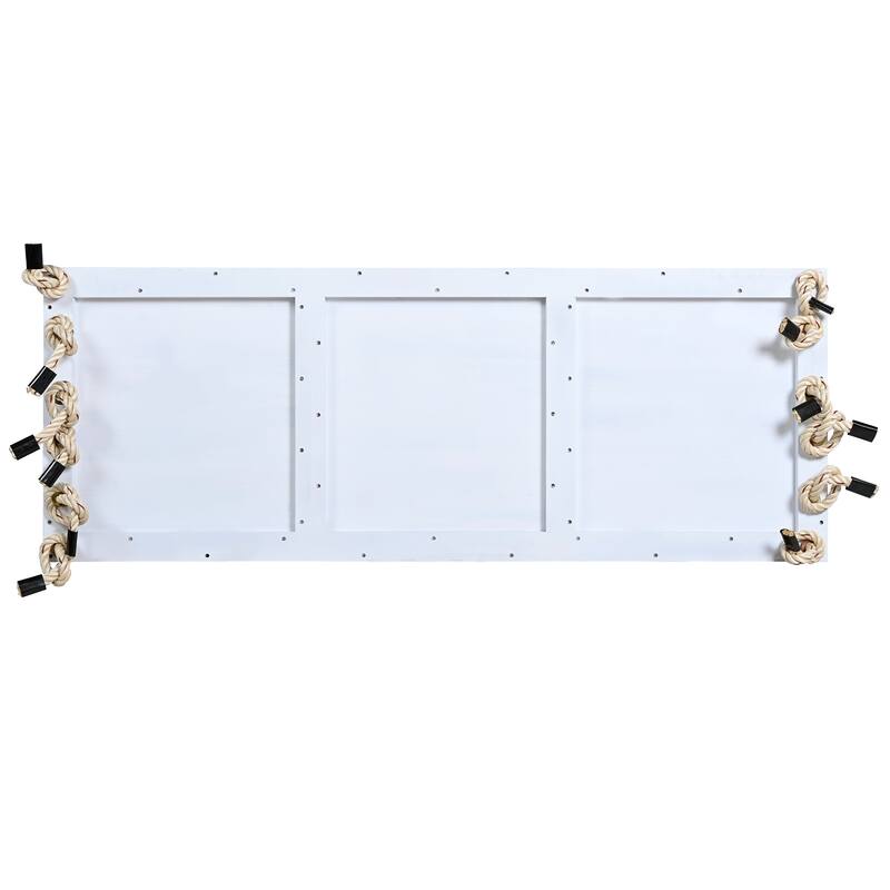 10.8Ft Patio Wooden Hanging Porch Swing Bench with Cushions