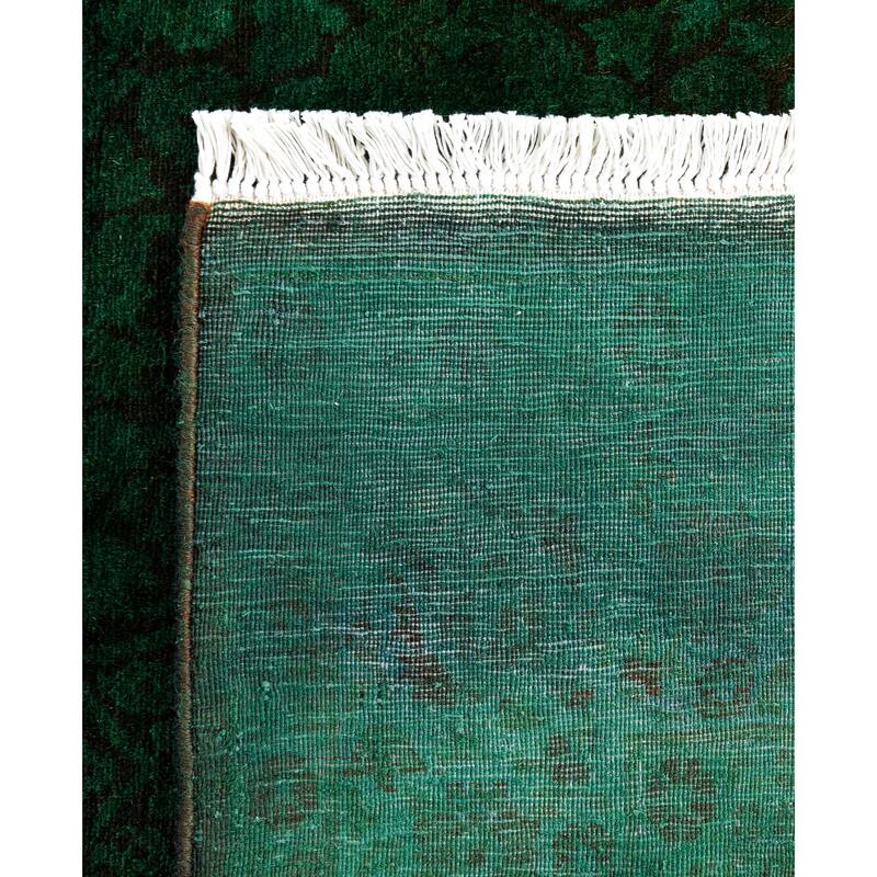 Overdyed One-of-a-Kind Hand-Knotted Area Rug - Green - 4' 1" x 6' 8"