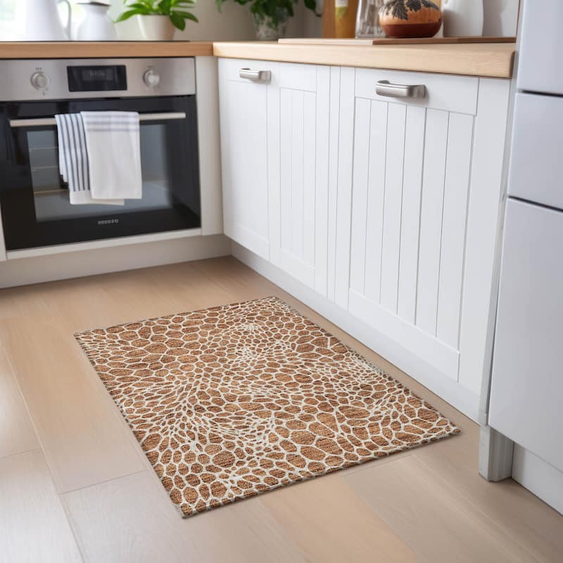 Machine Washable Indoor/ Outdoor Chantille Animal Print Rug