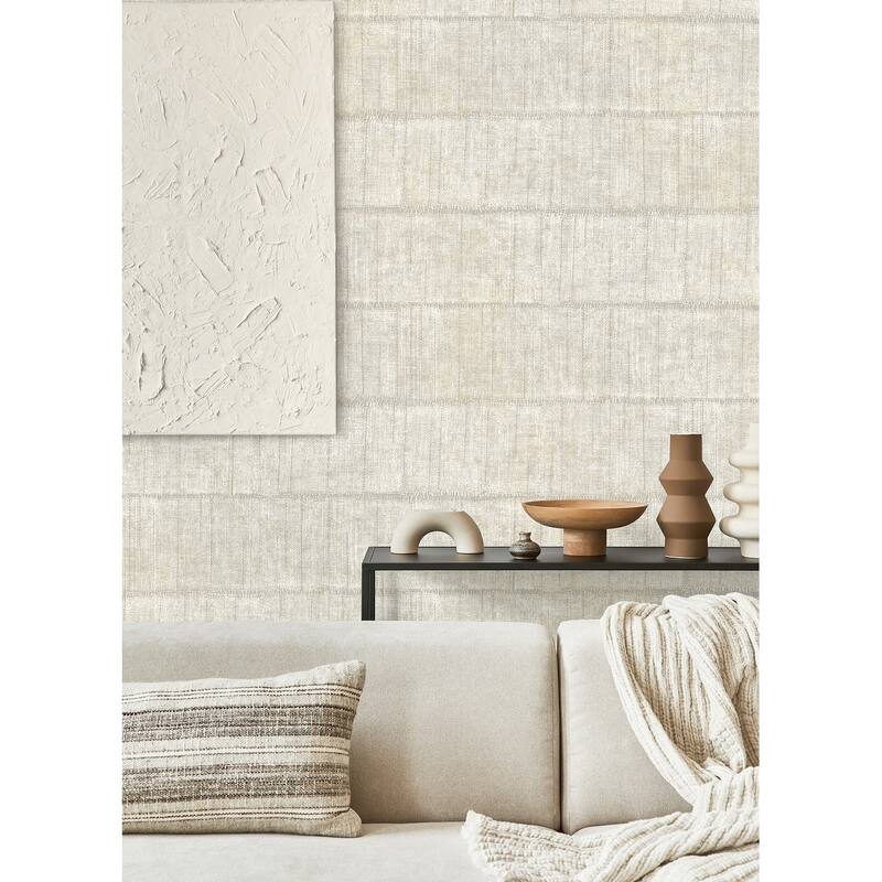 Advantage Blake Bone Texture Stripe Wallpaper