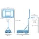 preview thumbnail 5 of 7, Soozier 63" - 70.75" H Adjustable Basketball Hoop and Base with Reinforced Rim & Net & Wheeled Water/Sand Base, Blue