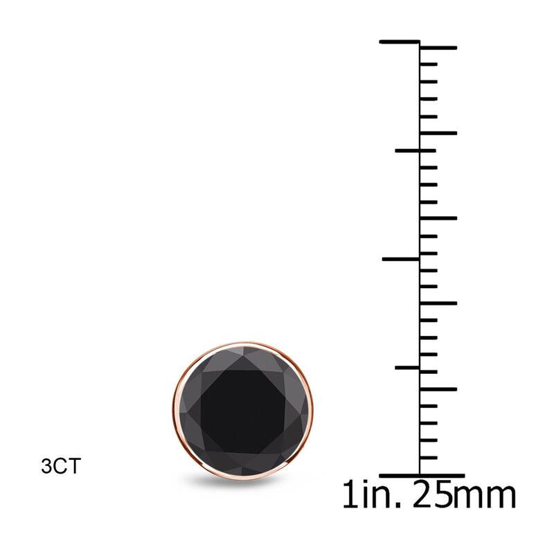 Auriya 1/2 to 4ctw Black Diamond Stud Earrings 14k Rose Gold Bezel-set - 3ctw