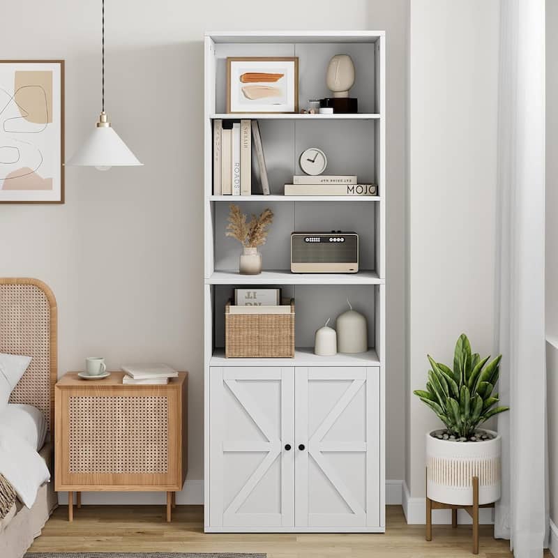 Tall Bookcase with Doors