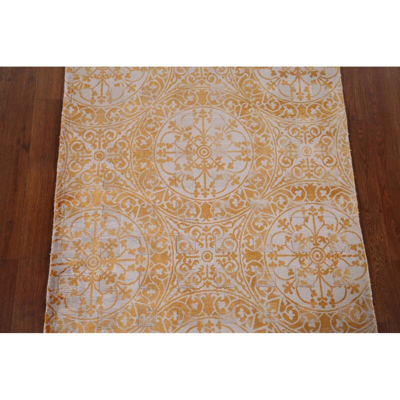 All-Over Abstract Oriental Accent Rug Hand-Knotted Wool Carpet - 2'8" x 5'5"