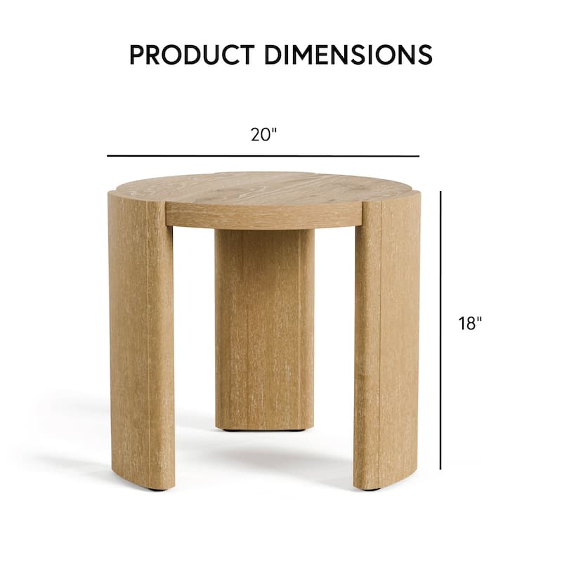 Furniture of America Minst Modern 2-Piece Oak Wood Round Coffee Table Set