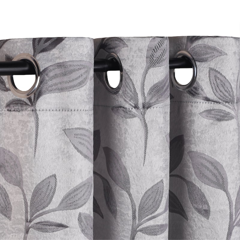 Superior Modern Bohemian Leaves Room Darkening Curtains with Grommets