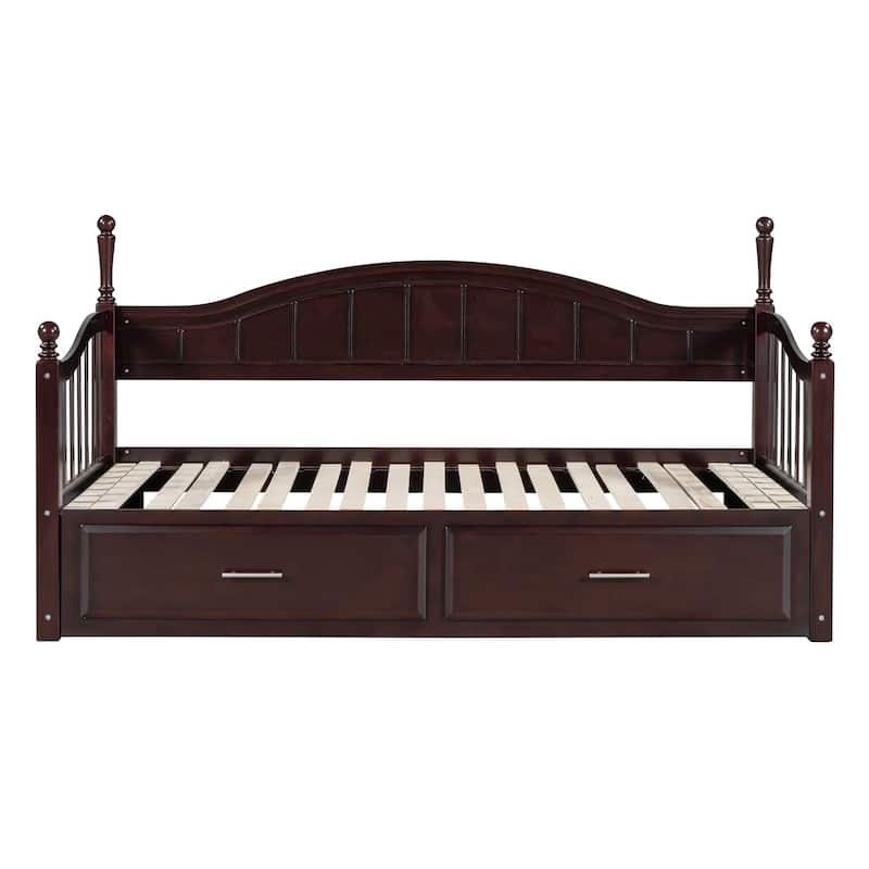 Espresso Twin Size Daybed with Drawers and Trundle
