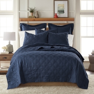 Washed Linen Navy Full/Queen Quilt - Levtex Home - Bed Bath & Beyond ...