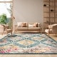 preview thumbnail 4 of 18, SAFAVIEH Madison Medine Boho Diamond Distressed Rug - Blue/Yellow - 5' 3" x 7' 6"