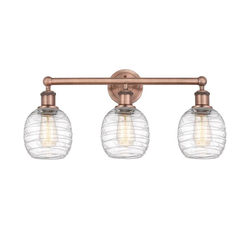 Innovations Lighting 616-3W-12-24 Belfast Vanity Belfast 3 Light 24" - Antique Copper / Deco Swirl