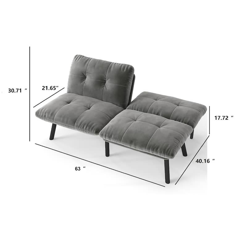 Convertible Folding Modern Sofa Bed, Back-Adjustable Sofa
