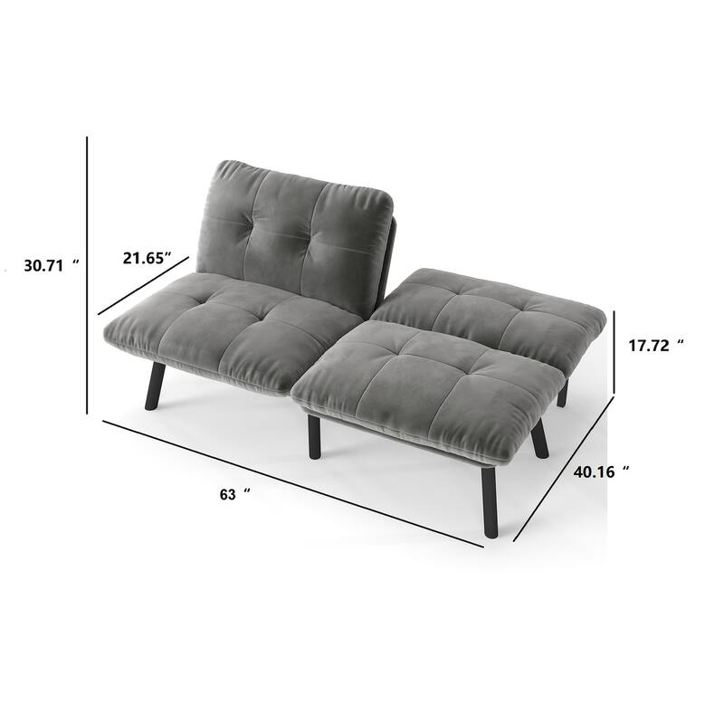 Roomfitters Modern Convertible Sofa Bed Futon Couch, Folding Sleeper Loveseat with Tufted Back