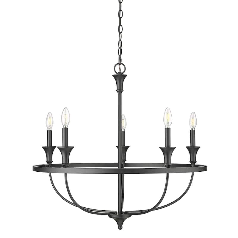 Millennium Lighting 28005 Emery 5 Light 29" Wide Taper Candle Style - Matte Black