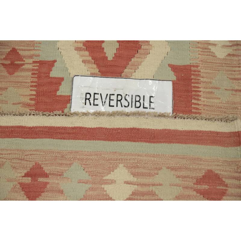 Hand Woven Oriental 100% Wool Carpet Southwestern Tribal Oranges & Rust Kilim Runner Rug - 8' 1'' X 2' 1''