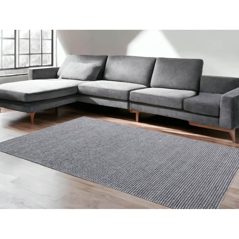 Muca Non Skid Woven Area Rug By HomeRoots - 8' x 10' - 8' x 10' - Gray and Silver