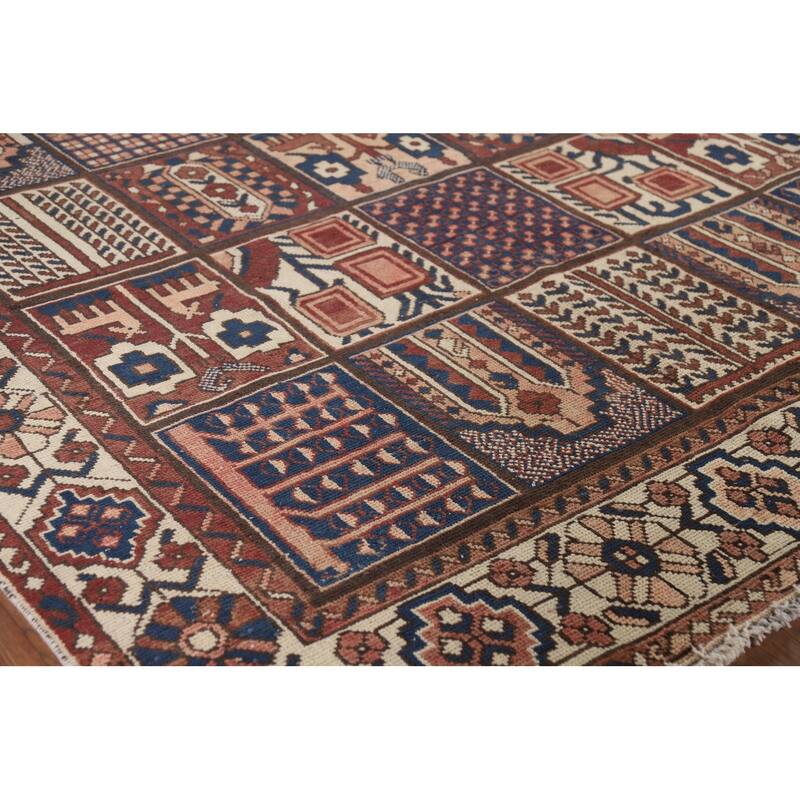 Garden Design Bakhtiari Vintage Persian Area Rug Handmade Wool Carpet - 6'9" x 10'3"