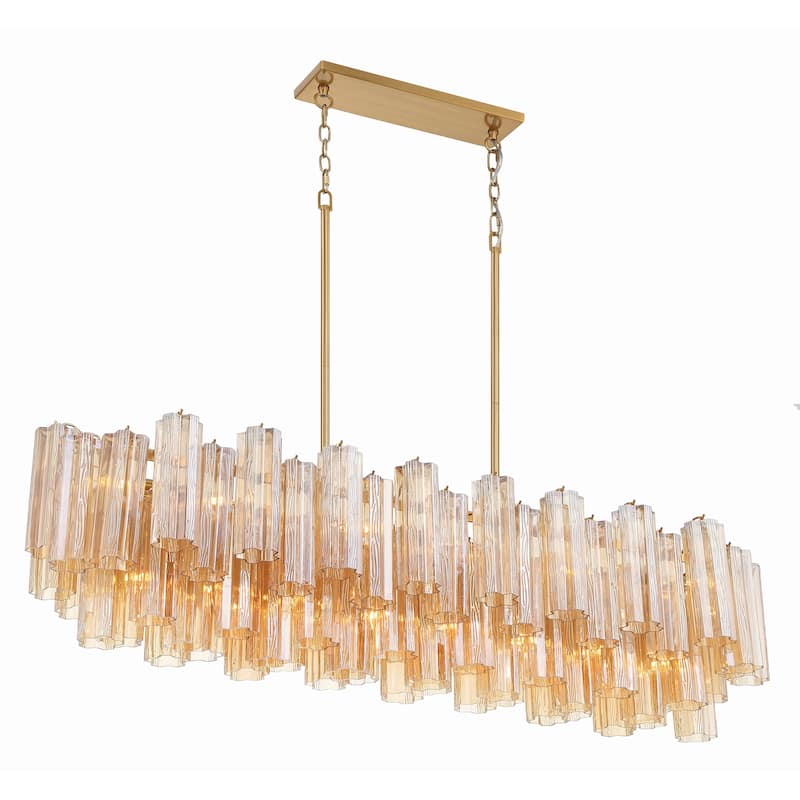 Addis 14 Light Aged Brass Chandelier - 51.75"W x 14.25"H x 14"D
