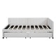 preview thumbnail 91 of 98, L-Shaped Backrest Daybed Upholstered Daybed Frame Classic Wood Slats Design with 2 Storage Drawers or Trundle, Full Size