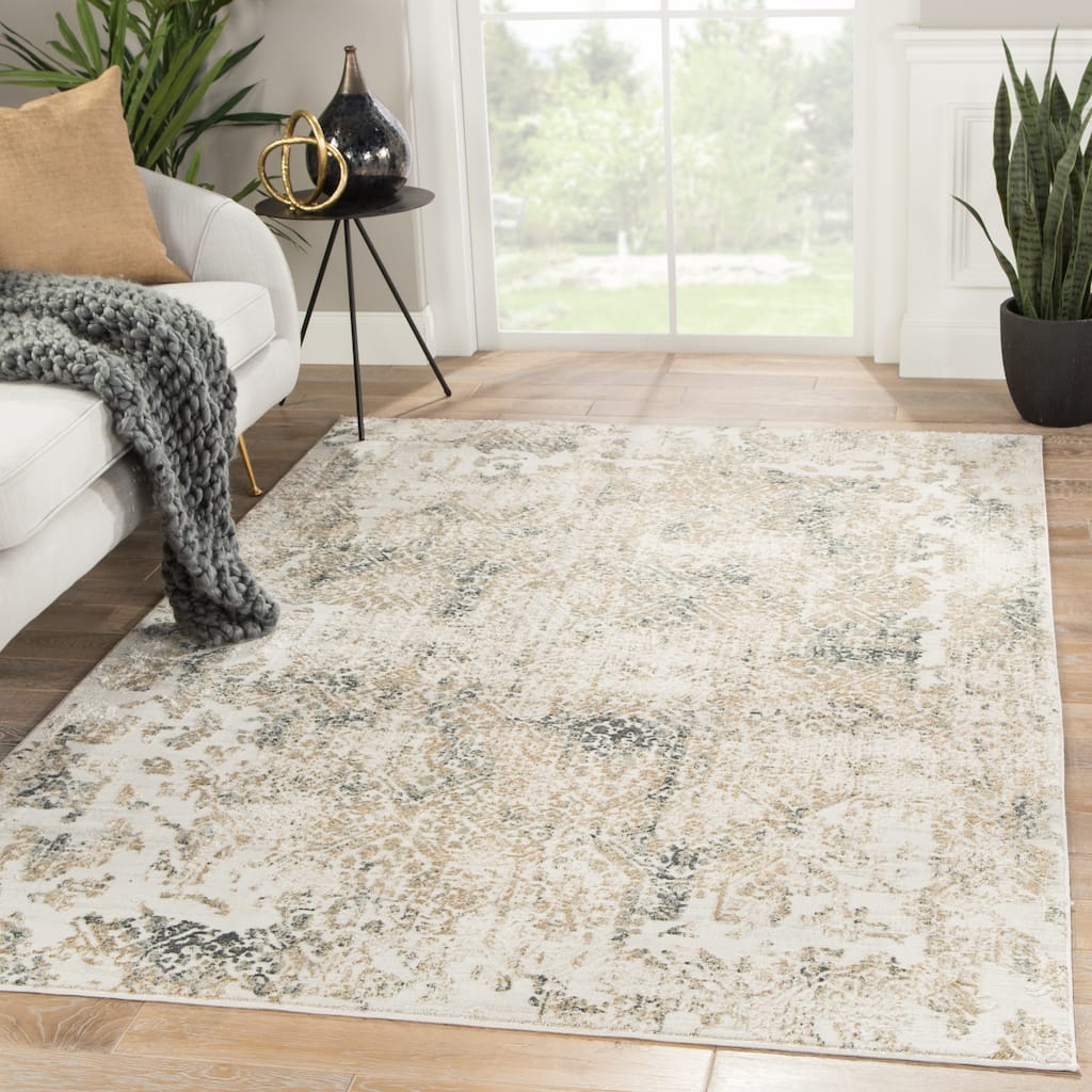 Nadine Geometric Ivory/ Grey Area Rug
