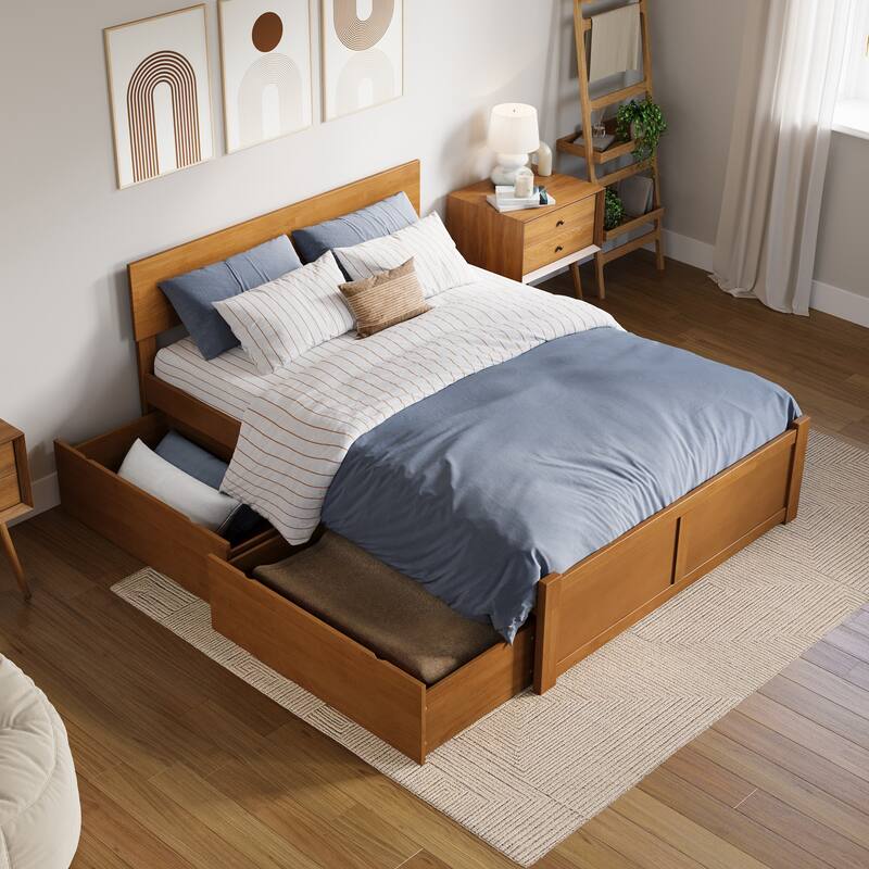 Orlando Platform Bed with Footboard and Storage Drawers