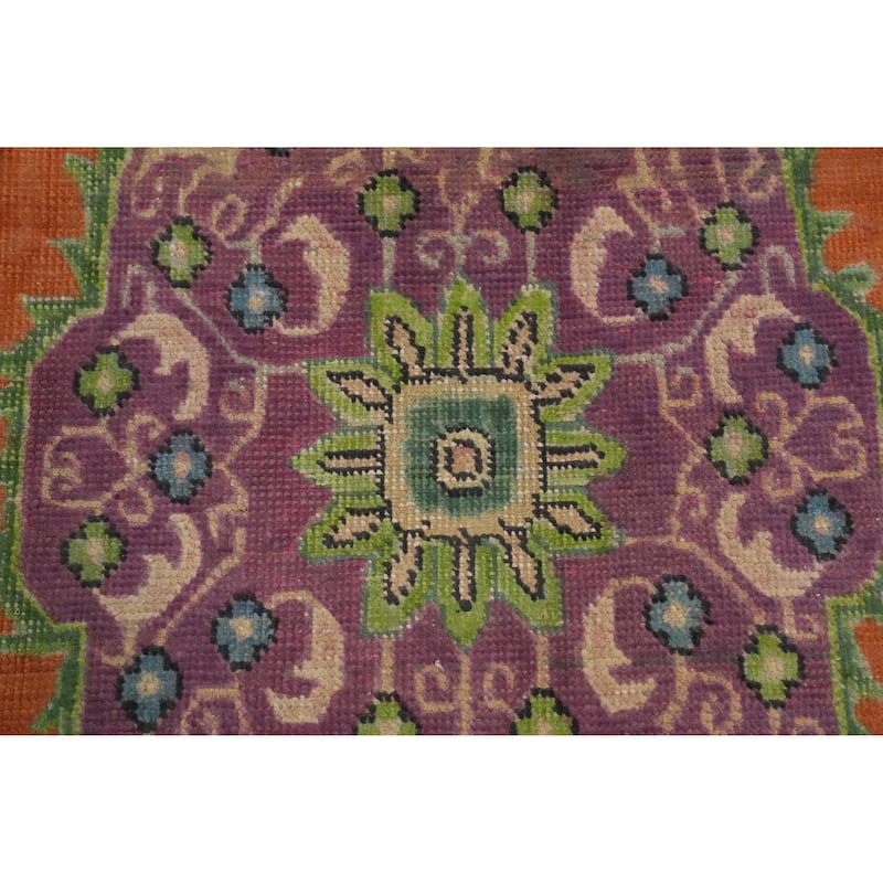 Hand Knotted Oriental 100% Wool Carpet Traditional Floral Oranges & Rust Tabriz Area Rug - 4' 10'' X 3' 1''