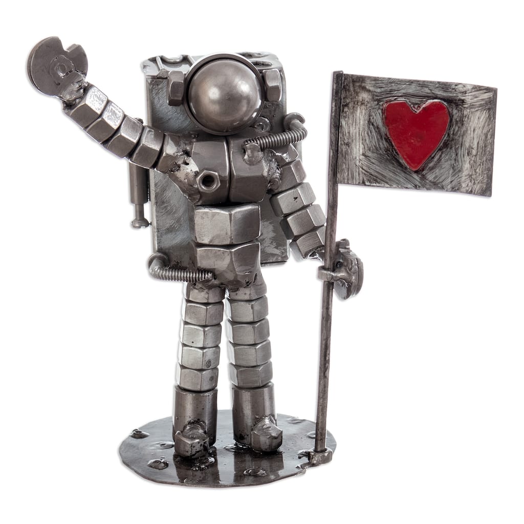 Novica Handmade Astronaut Recycled Metal Sculpture