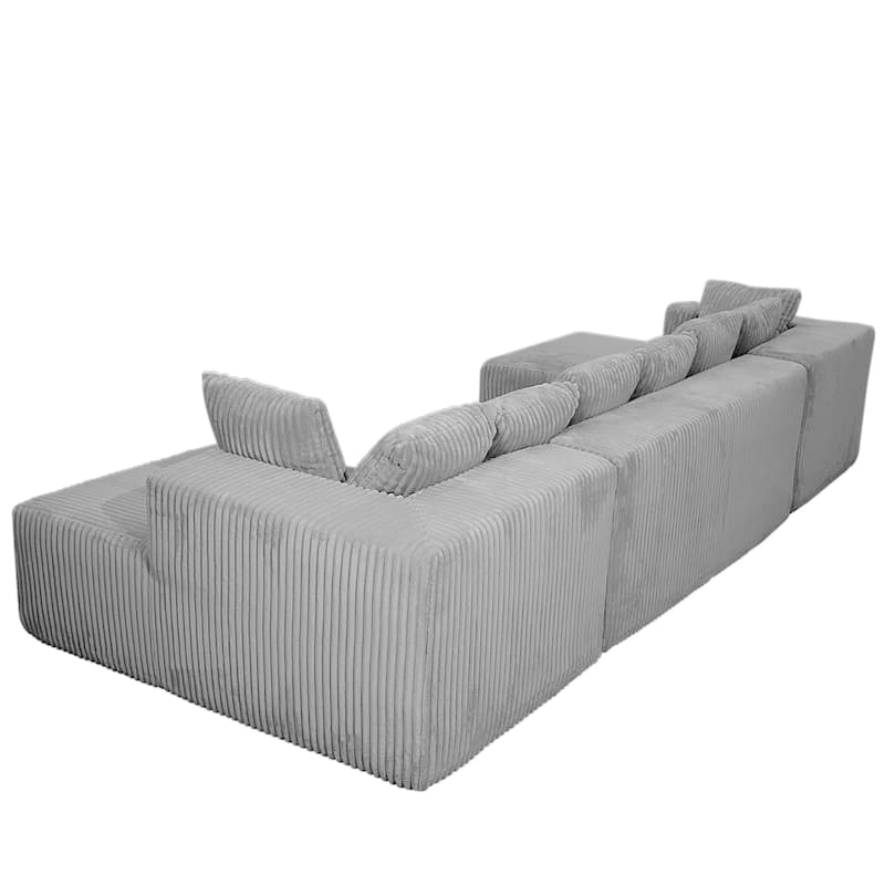 GDFStudio - American Design Modular 130" U-Shaped Sectional Sofa, Chaise Lounge with Reversible Layout