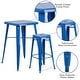 preview thumbnail 3 of 37, 23.75-inch Square Metal Indoor-Outdoor Bar Table Set - 27.75"W x 27.75"D x 40"H