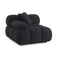 preview thumbnail 1 of 7, Calliope Vegan Shearling Modular Corner Chair - 39.4"W x 39.4"D x 26.4"H Black