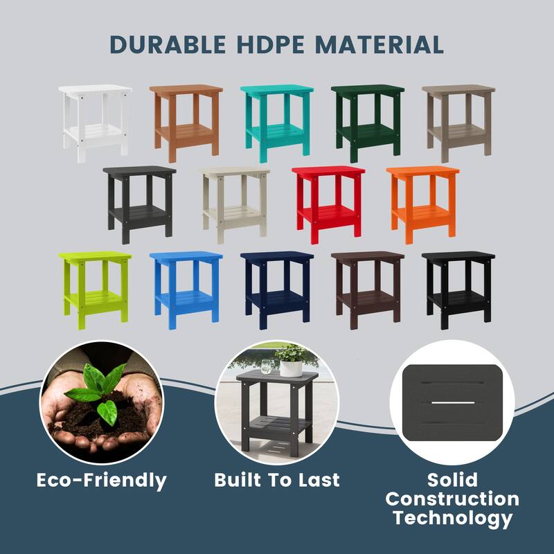 Brighton Outdoor Poly Two Shelf Side Table