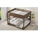 preview thumbnail 21 of 32, Queen over Queen Size Solid Wood Bunk Bed with Storage Cabinets and USB Ports