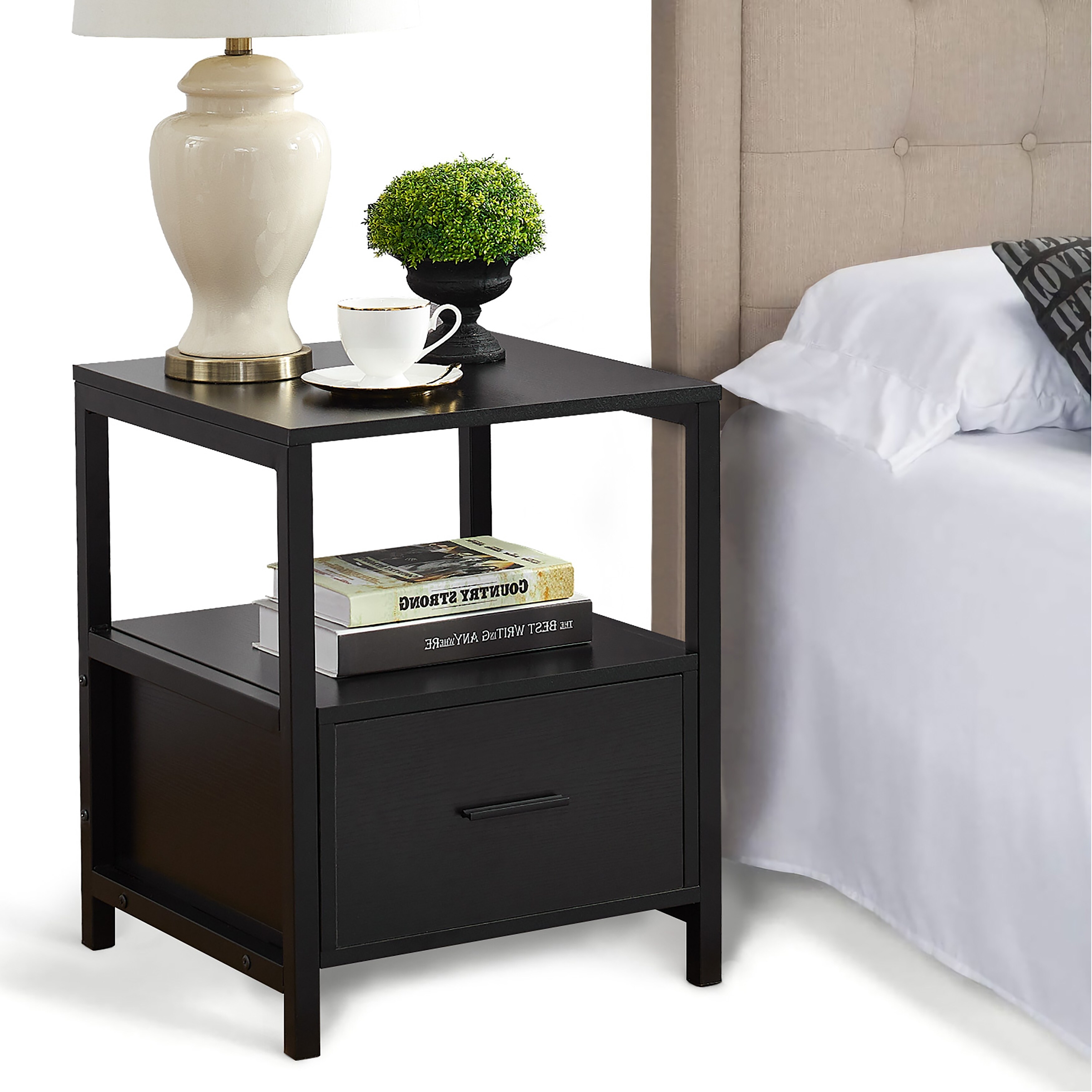 Shop Vecelo Square Side Table Sofa Table End Table Nightstand With Drawers Overstock 31291617