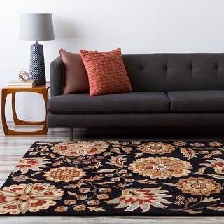 Shop Hand-tufted Lily Pad Floral Oval Wool Area Rug ...