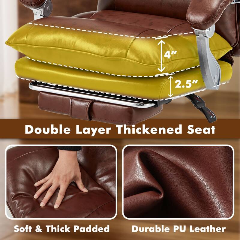 Reclining Executive Office Chair with Footrest