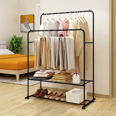 Metal Garment Rack Multi-functional with Shelves