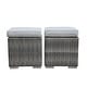 preview thumbnail 19 of 26, Outdoor Rattan Ottoman Set of 2 – Weather-Resistant Wicker Footstool with Thick Cushion