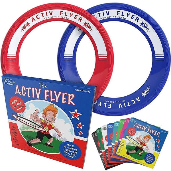 slide 2 of 4, Activ Life Rings for Kids [Red/Blue] Best Basket Stuffers for Boys Toys Age Year Old Girls Gifts Fun Games Spring Beach