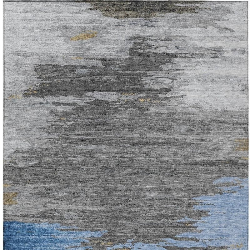 HomeRoots Abstract Transitional Rectangle Outdoor Rug