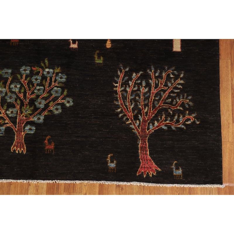 Hand Knotted Oriental 100% Wool Carpet Traditional Floral Brown Ziegler Area Rug - 9' 6'' X 6' 6''