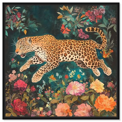 Tigers and Blooms Canvas by Art Remedy