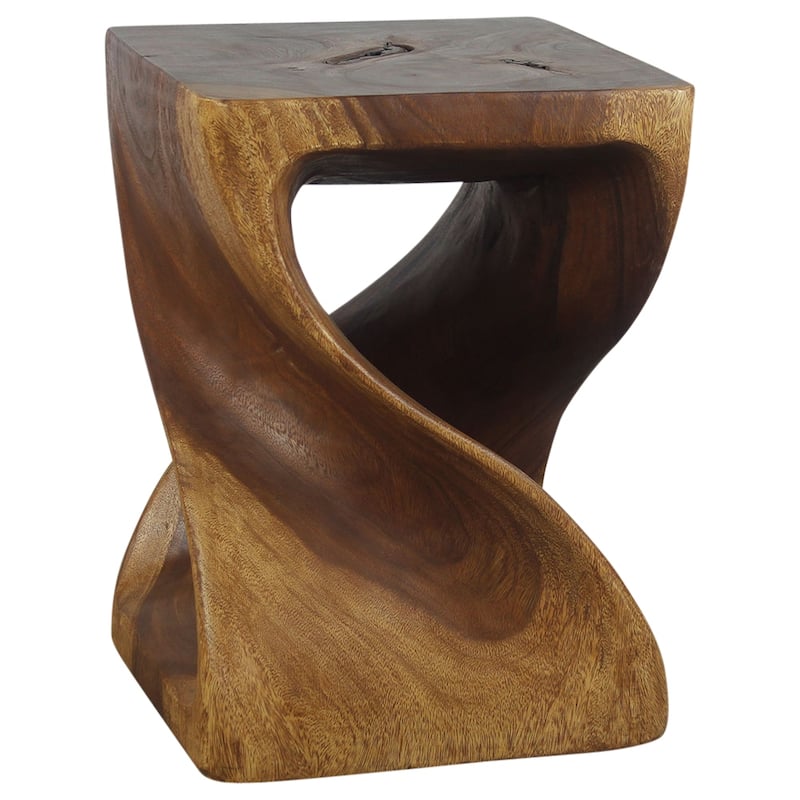 Haussmann® Original Wood Twist Stool 14 X 14 X 20 In High Walnut Oil - 14" x 14" x 20"